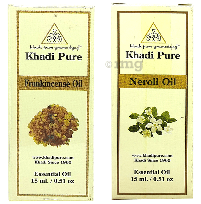 Khadi Pure Combo Pack of Frankincense Oil & Neroli Oil (15ml Each)
