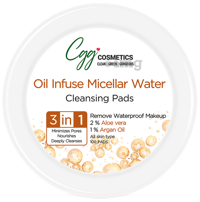 CGG Cosmetics Oil Infuse Micellar Water Cleansing Pads (100gm Each)