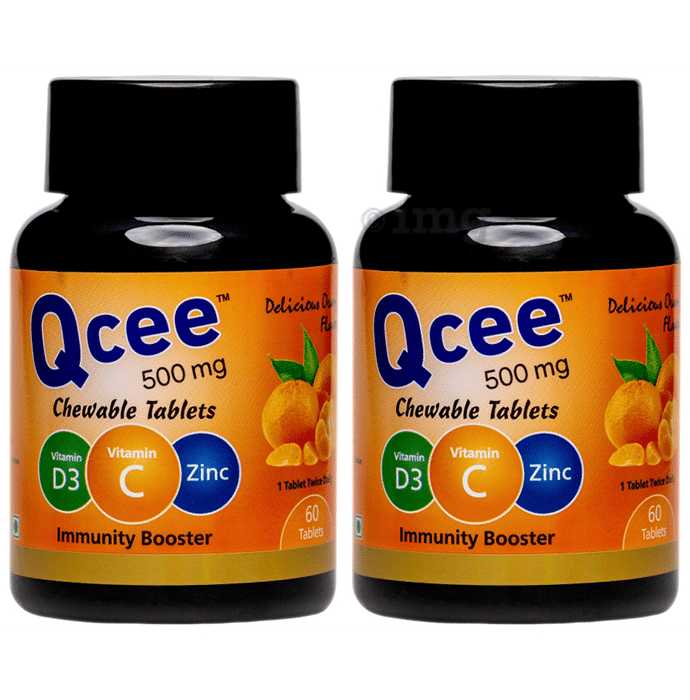 Qcee 500mg Chewable Tablet Orange Flavour (60 Each)
