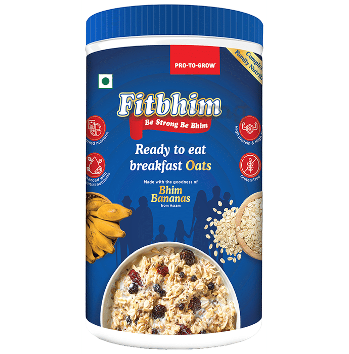 Pro To Grow Fitbhim Oats (Ready to Eat Breakfast Cereal)  Made with Bhim Bananas Whole Grains Oats