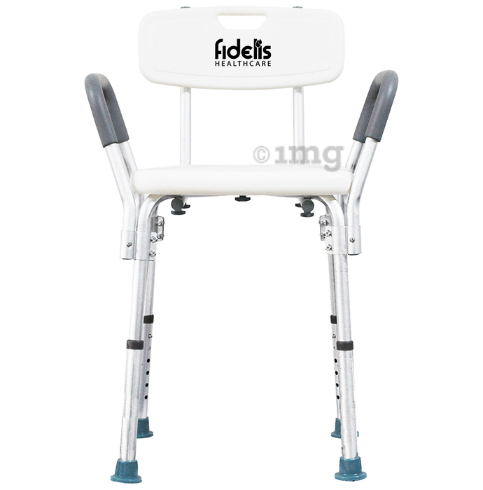 Fidelis Healthcare Premium Lightweight Shower Bench Bath Stool/Chair with Backrest & Armrest