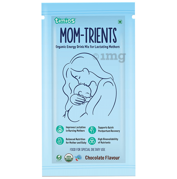 Timios Mom-Trients Organic Energy Drink Mix for Lactating Mothers (20gm Each) Chocolate