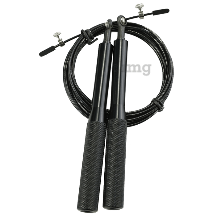 Powermax Fitness JA 3 Exercise Speed Jump Rope with Adjustable Cable Black