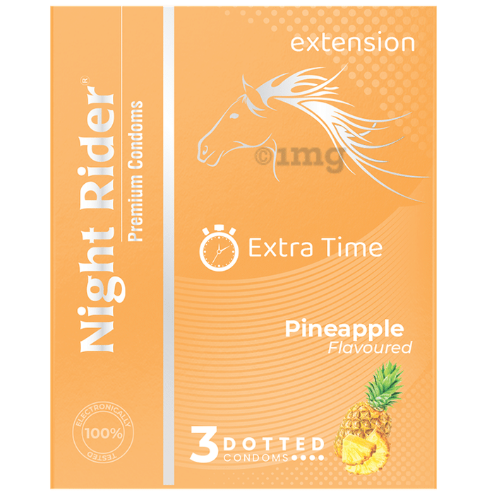 Night Rider Extra Time Dotted  Condom Pineapple