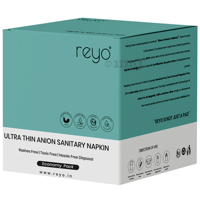Reyo Ultra Thin Anion Sanitary Napkin Economy Pack Overnight