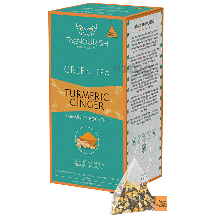 TeaNourish Green Tea Bag Turmeric Ginger
