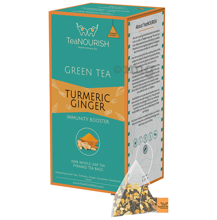 TeaNourish Green Tea Bag Turmeric Ginger