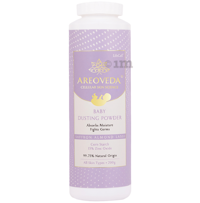 Areoveda Baby Dusting Powder With Zinc Oxide & Corn Starch | Suitable For Newborns & Babies Powder for All Skin Types