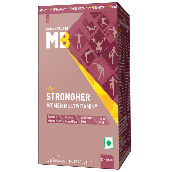 MuscleBlaze StrongHer Multivitamin for Women | For Energy, Hormonal Balance & Antioxidant Support | Tablet