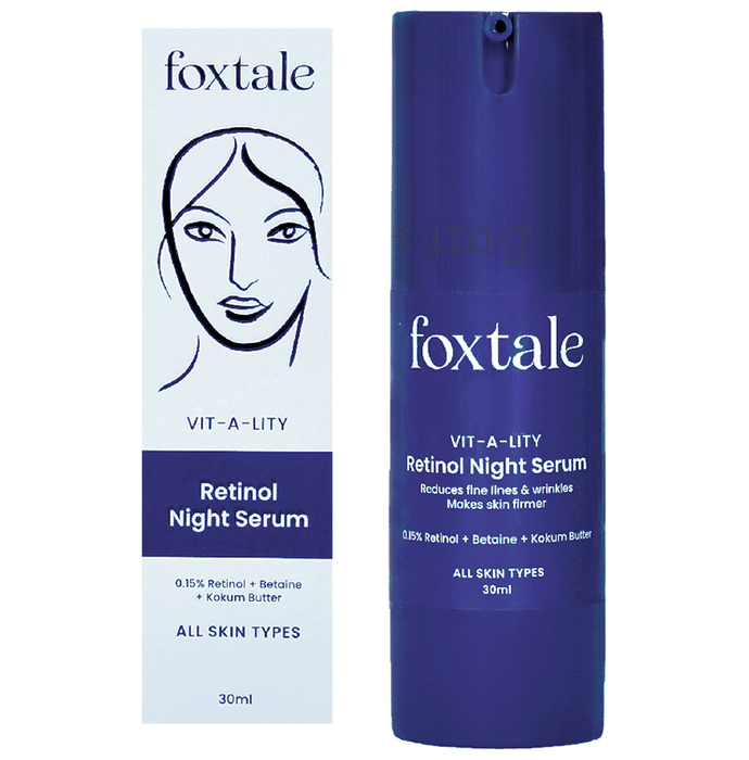 Foxtale Vit-A-Lity Retinol Night Serum | Reduces Fine Lines & Wrinkles | For All Skin Types