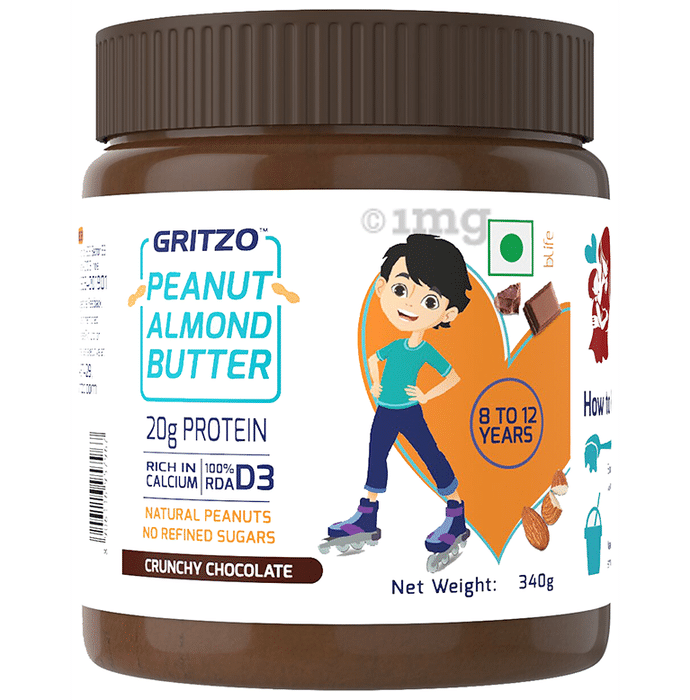 Gritzo 8 to 12 Years Peanut Almond Butter Crunchy Chocolate