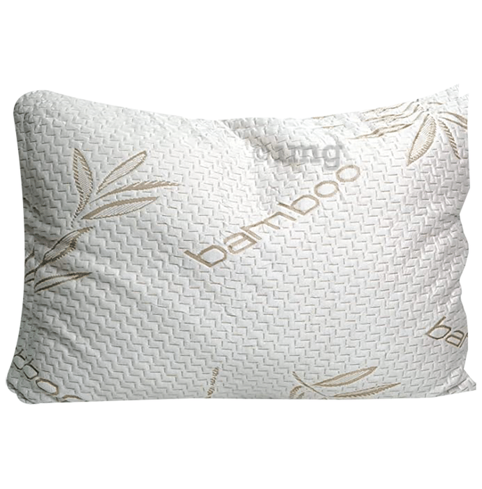 Sleepsia Shredded Orthopedic Cervical Bamboo Memory Foam Pillow with with Washable Cover  Queen White