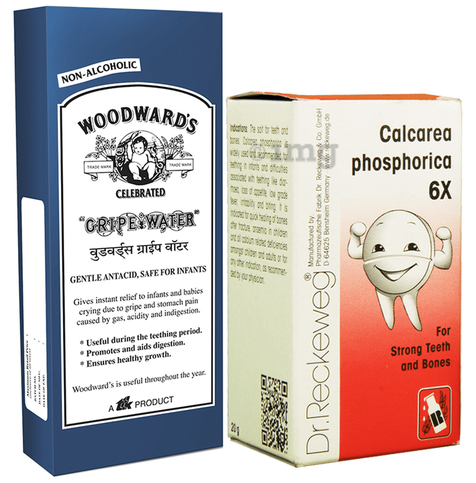 Combo Pack of Dr. Reckeweg Calcarea Phosphorica Biochemic Tablet 6X (20gm) & Woodward's Gripe Water (200ml)