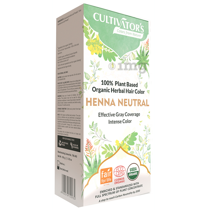 Cultivator's Organic Herbal Hair Color Henna Neutral