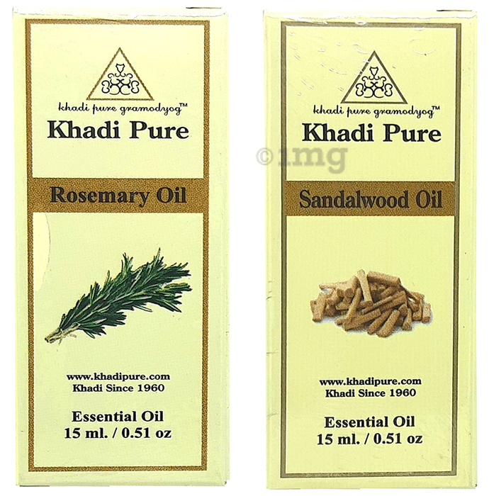 Khadi Pure Combo Pack of Rosemary Oil & Sandalwood Oil (15ml Each)