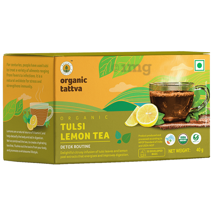 Organic Tattva Organic Tea Bag (2g Each) Tulsi Lemon Tea