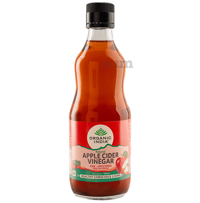 Organic India Apple Cider Vinegar with Mother of Vinegar, Raw and Unfiltered ACV