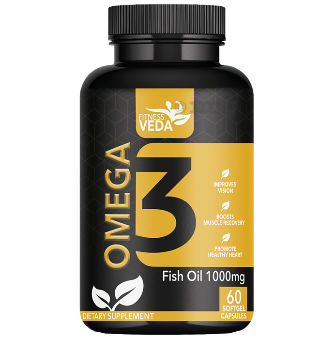 FitnessVeda Omega 3 Softgel Capsule Buy bottle of 60.0 soft gelatin