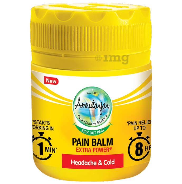 Amrutanjan Pain Relief Balm with Extra Power Aromatic Action | Helps Relieve Headaches & Cold