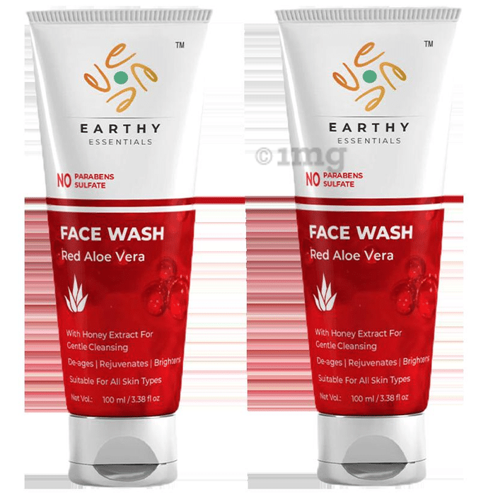 Earthy Essentials Red Aloe Vera Face Wash (100ml Each)