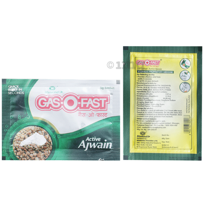 Gas-O-Fast Ajwain Active Sachet | Helps Relieve Acidity