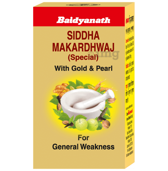 Baidyanath Siddha Makardhwaj Special with Gold & Pearl for General Weakness Tablet