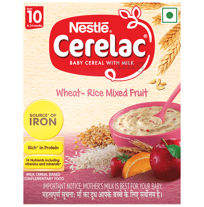 Nestle Cerelac Baby (10 months+) Cereal with Milk, Iron, Vitamins & Minerals | Wheat Rice Mix Fruit