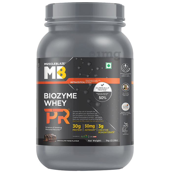 MuscleBlaze Biozyme Performance Whey Protein PR Powder Chocolate Fudge