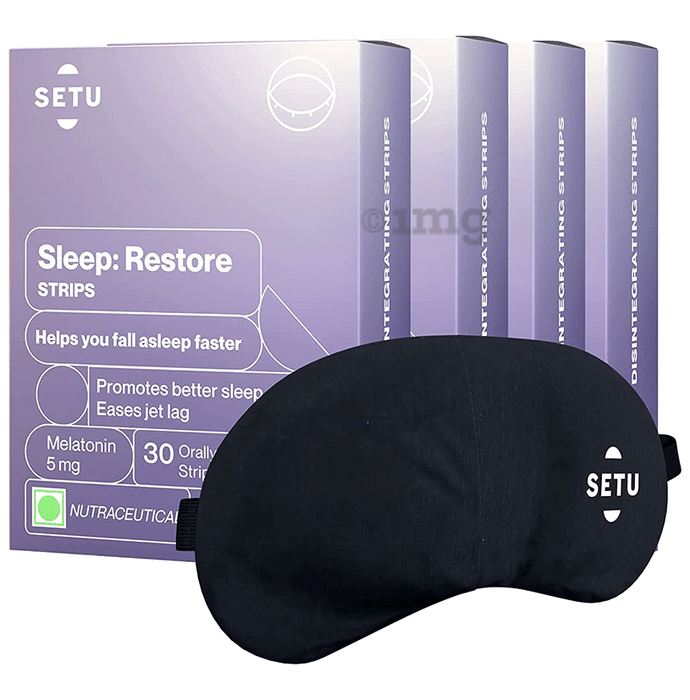 Setu Sleep: Restore Melatonin Strips (30 Each) with Eye Mask