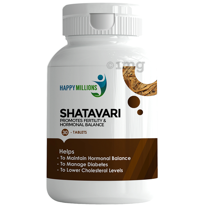 Happy Millions Shatavari Tablet | Promotes Fertility and Hormone Balance| Tablet