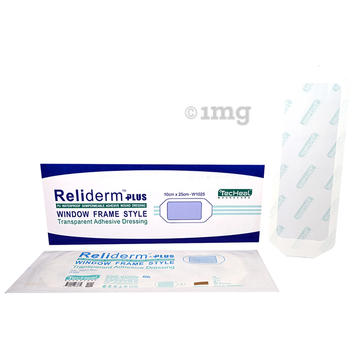 Techeal Reliderm Plus Window Frame Style Transparent Adhesive Dressing 10cm x 25cm