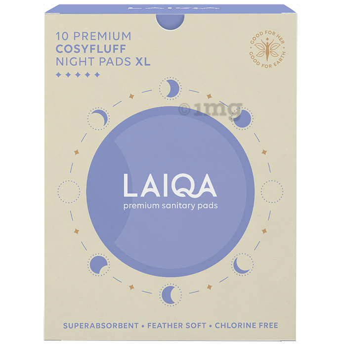Laiqa Premium Sanitary Pads XL Cosyfluff Night
