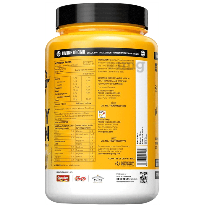 Avvatar Whey Protein Malai kulfi Sugar Free