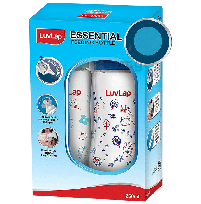 LuvLap Combo Pack of Jungle-T & Wild-F Anti-Colic Baby Feeding Bottle (125ml Each)