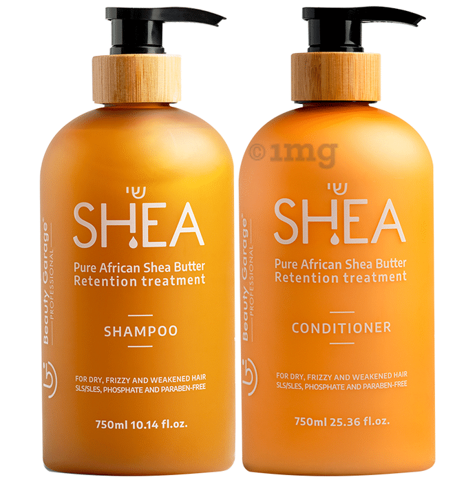 Beauty Garage Combo Pack of Shea Retention Shampoo & Shea Retention Conditioner (750ml Each)