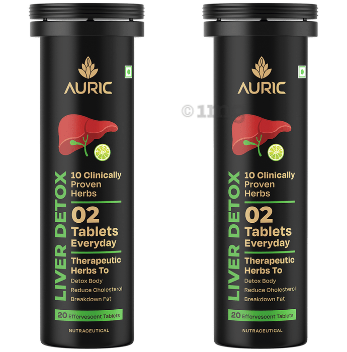 Auric Liver Detox Effervescent Tablet with Ayurvedic Herbs (20 Each)