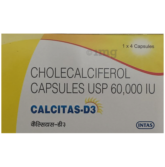 Calcitas -D3 Soft Gelatin Capsule from Intas for Bone, Joint and Muscle Care