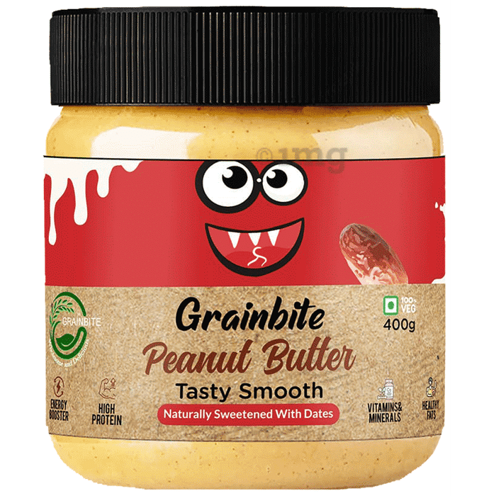 Grainbite Peanut Butter Naturally Sweetened with Dates Tasty Smooth
