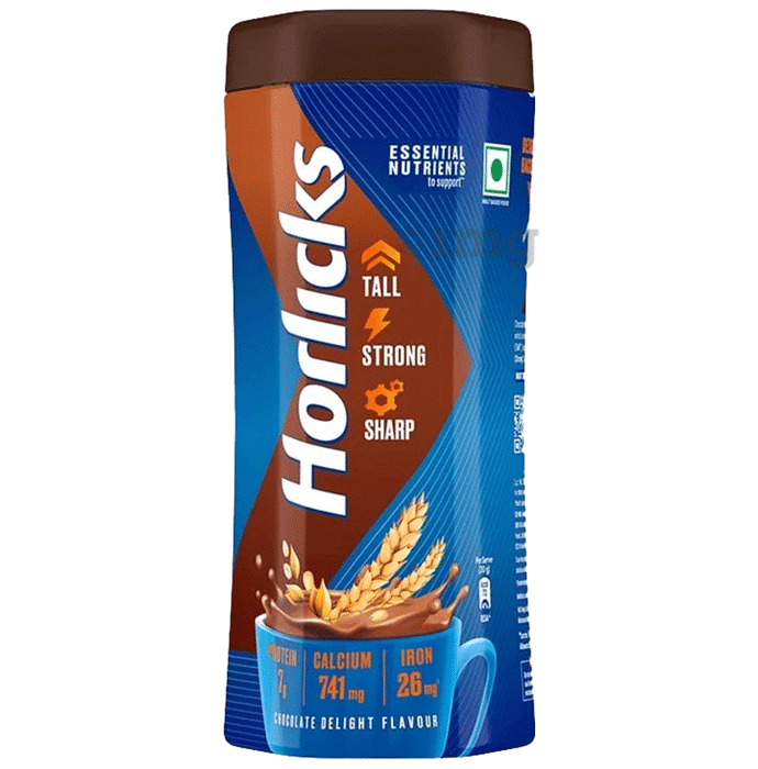 Horlicks Drink with Vitamin C, D & Zinc | For Bones & Metabolism | Flavour Chocolate Delight
