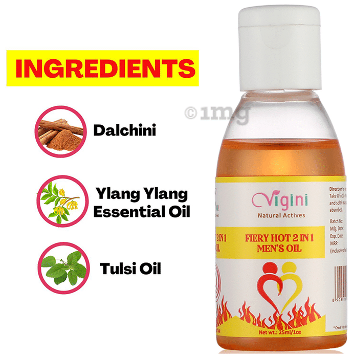 Vigini Natural Actives Fiery Hot 2 in 1 Men's Lubricant Lube Oil Oil