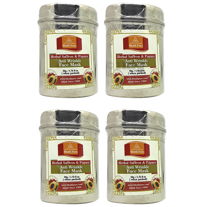 Khadi Pure Herbal Saffron & Papaya Anti Wrinkle Face Pack (50gm Each)
