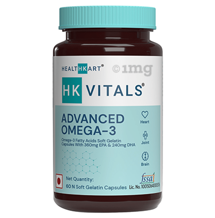 HealthKart HK Vitals Advanced Omega 3 for Heart, Joint & Brain Health | Soft Gelatin Capsule
