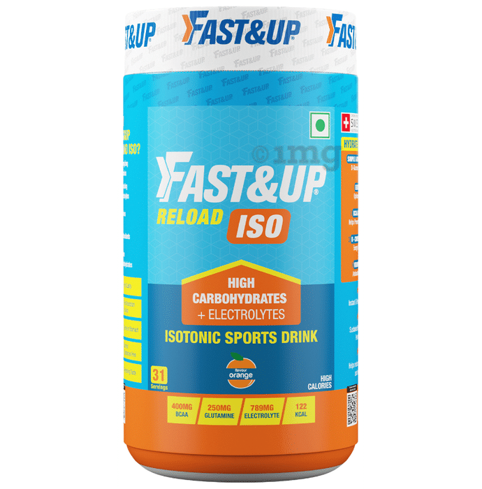 Fast&Up Reload Isotonic Sports Drink with High Carbohydrates and Electrolytes Orange