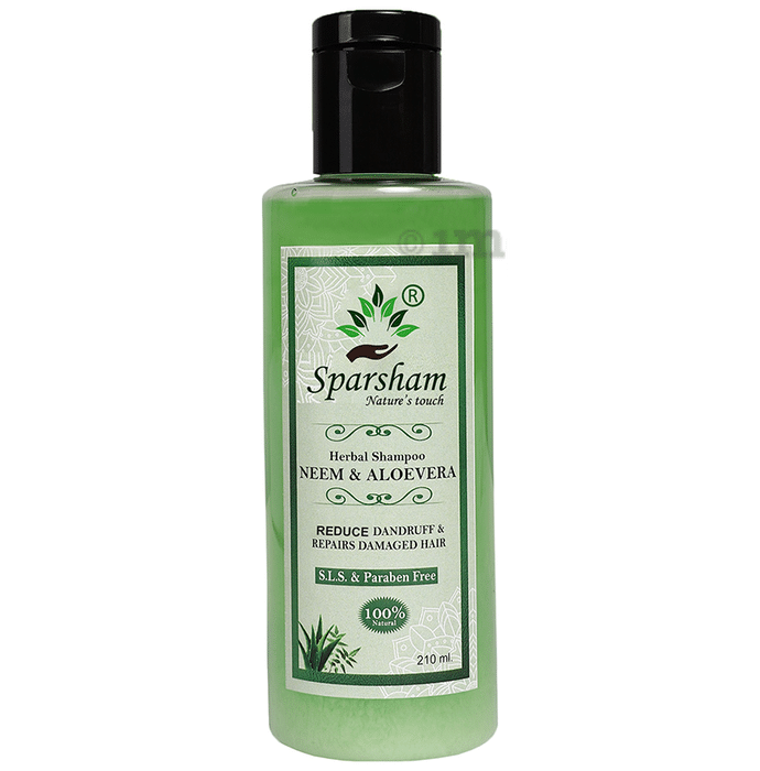 Sparsham Neem And Aovera Herbal Shampoo (210ml Each) SLS & Paraben Free