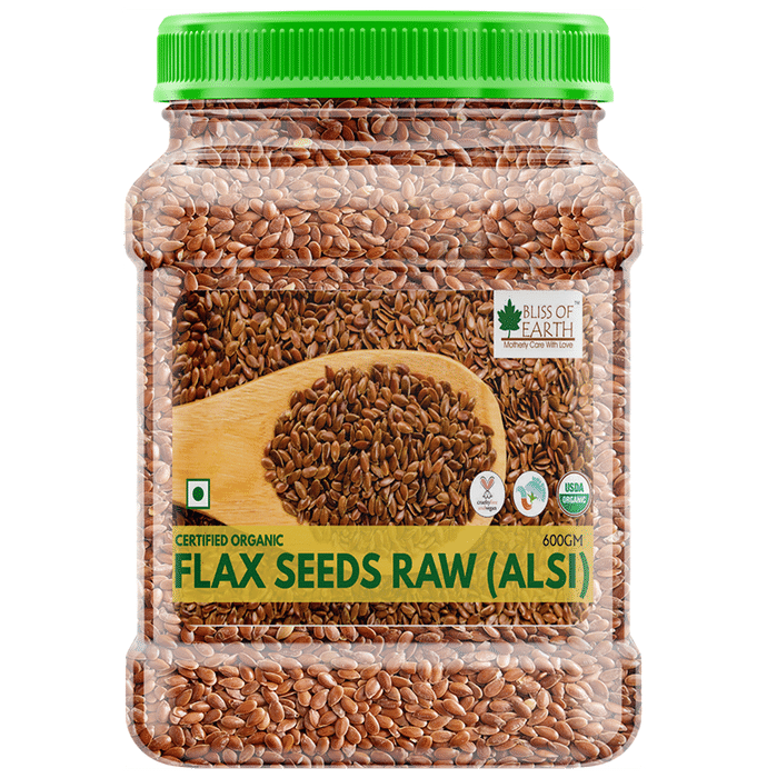 Bliss of Earth Certified Organic Flax Seeds Raw (Alsi)