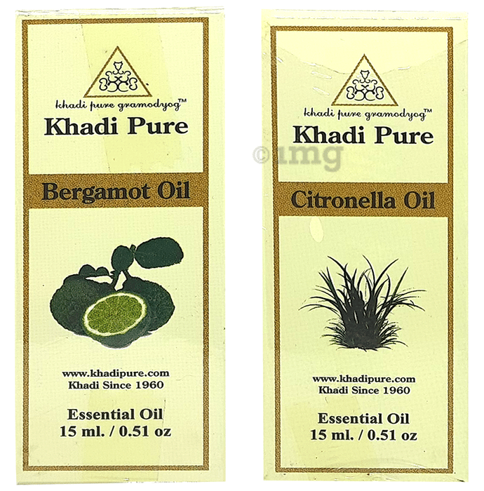 Khadi Pure Combo Pack of Bergamot Oil & Citronella Oil (15ml Each)