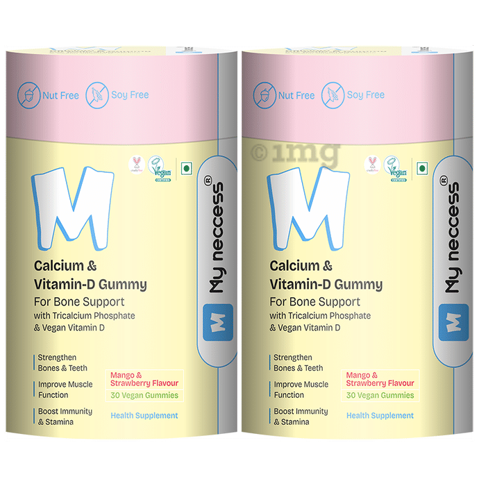 My neccess Calcium & Vitamin D Gummy (30 Each) Strawberry & Mango