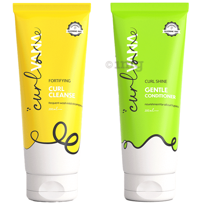 Combo Pack of Curlvana Fortifying Curl Cleanse & Curlvana Curl Shine Gentle Conditioner (200ml Each)