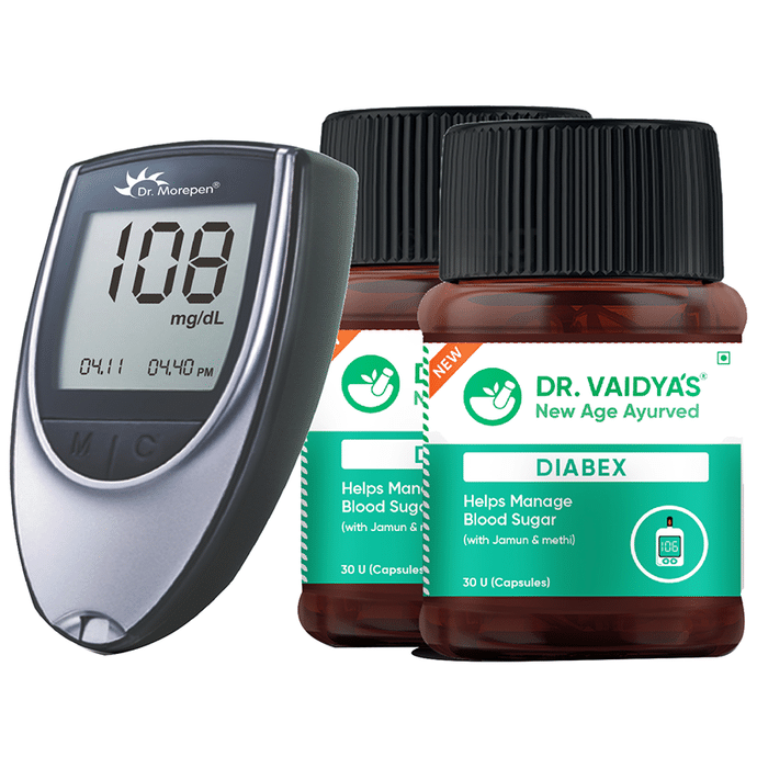 Dr. Vaidya's Diabex Capsule (30 Each) with Glucometer Free
