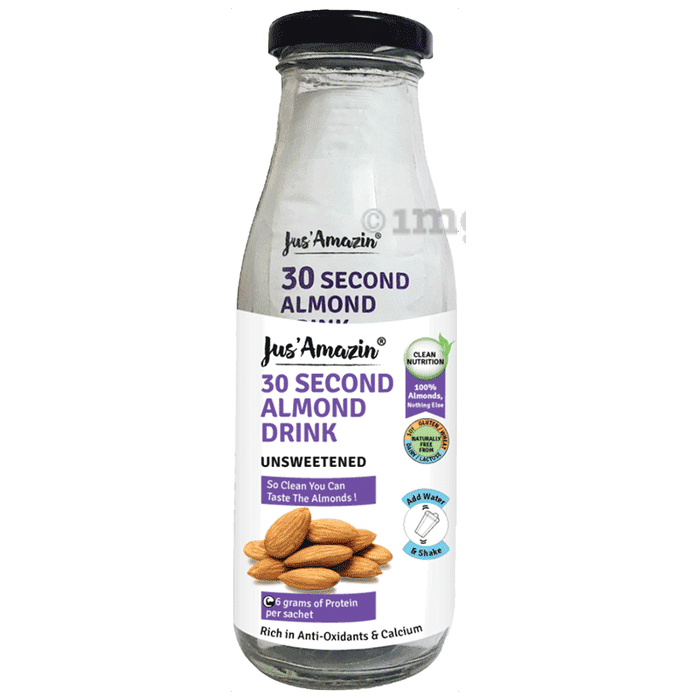 Jus Amazin 30 Second Almond Drink (25gm Each) Unsweetened Gluten, Lactose & Sugar Free